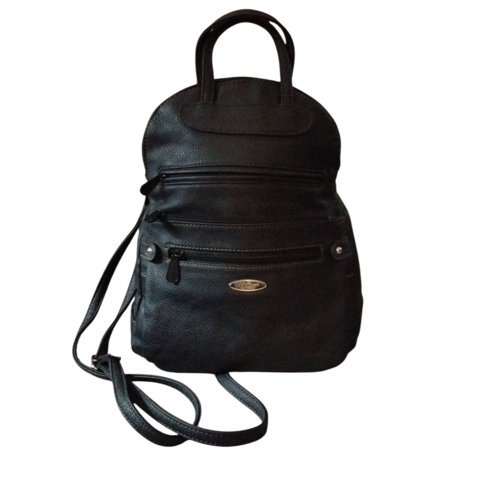 Multi Sac Black Leather Mini Backpack - image 1